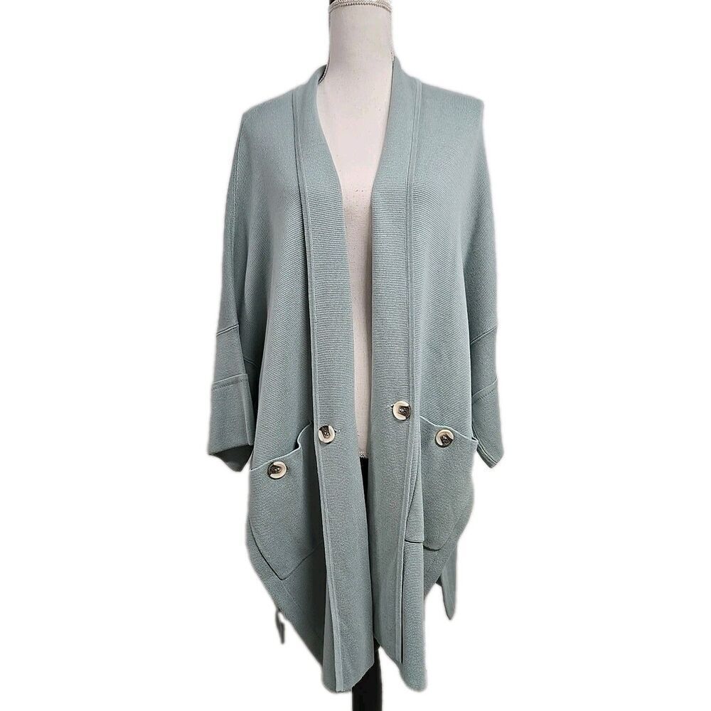 MarlaWynne Drama Kimono Open Front Cardigan Sweater‎ Mint Green Women’s Size L